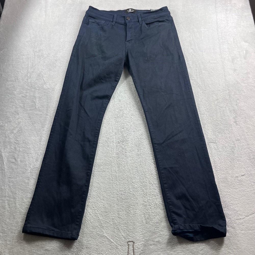 7 For All Mankind Slimmy Luxe Sport Navy Blue Slim Fit Jeans Mens 31